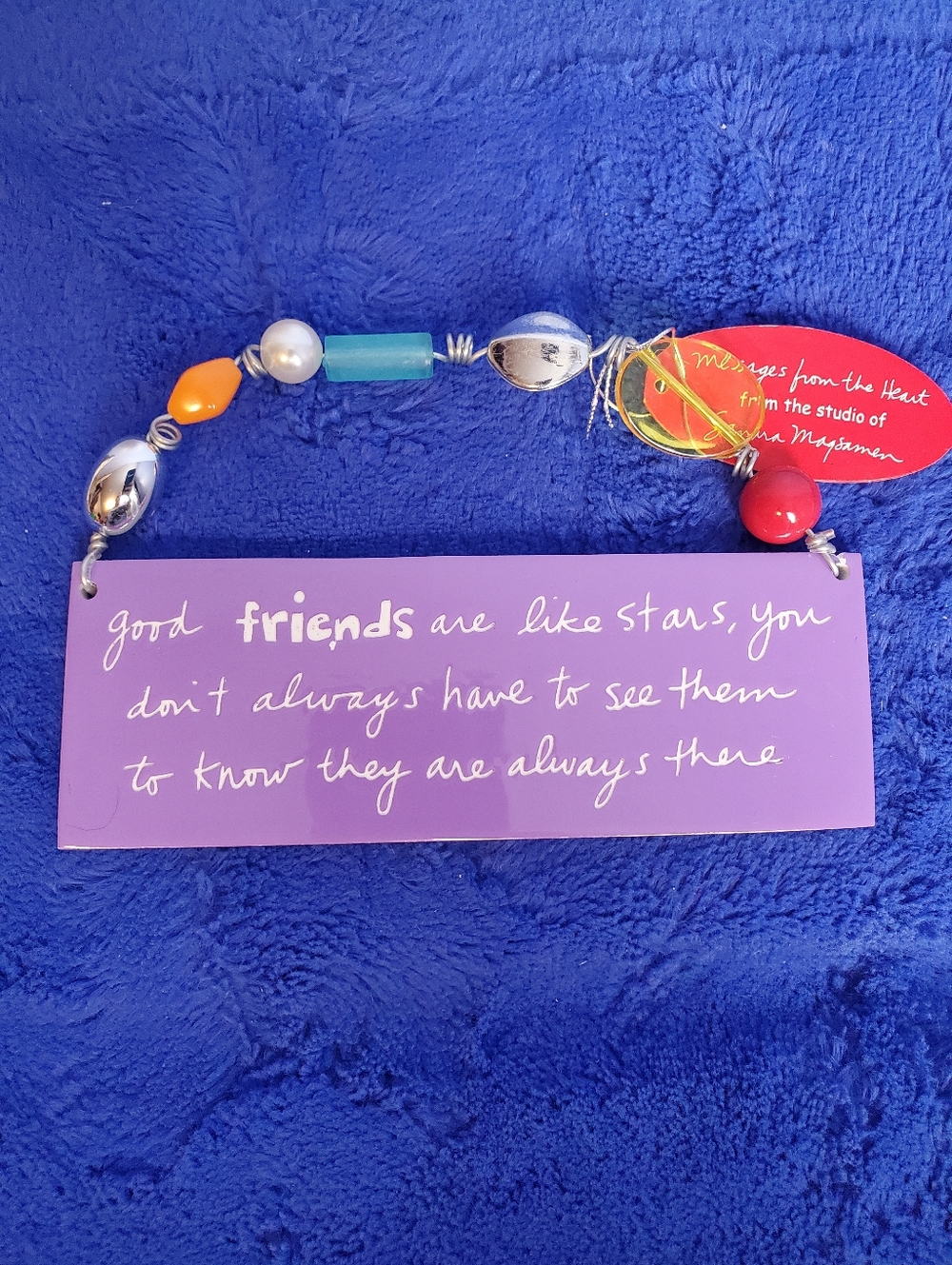 Sandra Magsamen FRIENDS are like Stars Ceramic Beaded Wall Plaque With Tag